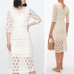 Sea New York Laurel Tiered Lace Dress in Ivory Size 2